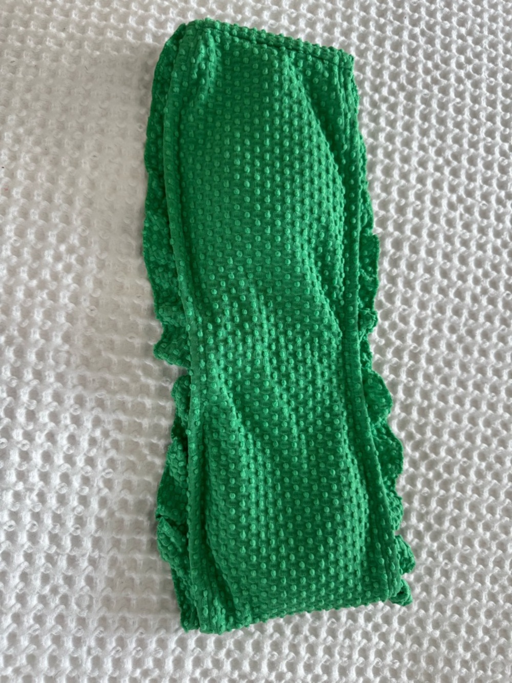 Green Textured Tube Swim Top